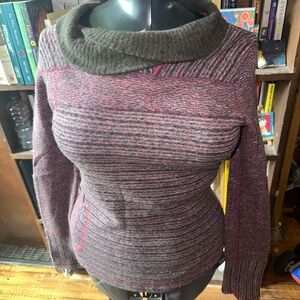 PRana wool striped cowl neck gorpcore outdoorsy S sweater